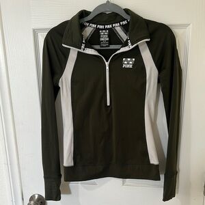 PINK Victoria's Secret‎ Olive and White Turtleneck Sweater